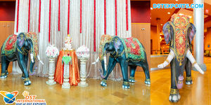 Estatua de elefante para ceremonia de boda decoración boda FRP estatua de elefante para decoración estatuas de elefante pequeño para boda Reino Unido - Product Image 5