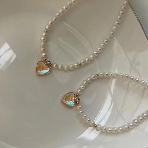Freshwater <b>Pearl</b> <b>Necklace</b> with Broken <b>Silver</b> Design Versatile Collarbone Chain Baby Chain Simple Fashionable Niche <b>Necklace</b> - Product Image 2