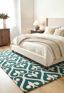 Hand Tufted Low Pile Abstract Wool <b>Rug</b> PET Friendly Non-Slip Eco-Friendly Anti-Bacteria Modern Design Neutral Beige <b>Thin</b> Latex - Product Image 4