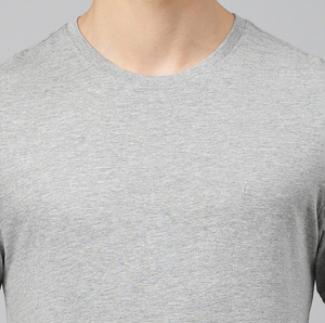 T-shirt en coton uni pour homme, coupe classique, léger, col rond, basique, personnalisable pour impression sur mesure, vente en gros OEM. - Product Image 4