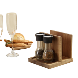 Porta servilletas de madera para salero y pimentero, adecuado para cocina, restaurante, decoración del hogar. - Product Image 1