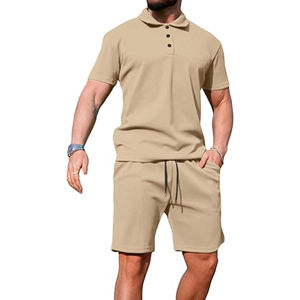 Vêtements de sport pour le fitness quotidien, le sport et le style urbain, tenue d'été à prix avantageux avec poches et cordon de serrage, ensembles de polos pour hommes - Product Image 6