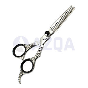Professional Stainless Steel <b>Barber</b> Hair Cutting and Thinning Scissors <b>Set</b> with Straight Razor and Zipper Case - Product Image 4