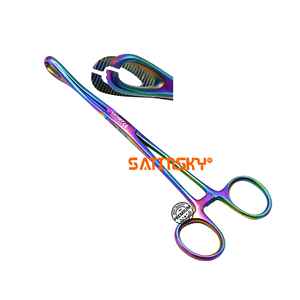 Pinzas de esponja Forster con mordazas ovaladas fenestradas y dentadas, manuales, doradas, instrumentos quirúrgicos, autoclavables, de alta calidad, para uso dérmico - Product Image 1