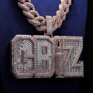 จี้เพชรทรงกระสุน Iced CB4Z ประดับเพชร VVS Lab Grown Diamond รับรองโดย GIA ชุบโรเดียม เงินแท้ 925 สไตล์สตรีทแวร์สั่งทำพิเศษ - Product Image 1