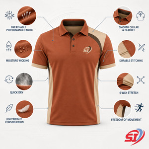เสื้อโปโลกีฬาแบบกำหนดเองสำหรับผู้ชาย เสื้อกอล์ฟและชุดทีมสำหรับการแสดงความสามารถ - Product Image 3