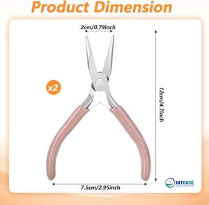 2 Pcs Stainless Steel Needle Nose Pliers 4.5 Inch Jewelry Making Tool <b>Thin</b> Nose Comfort Grip Small Size for <b>Wire</b> Bending Craft - Product Image 2