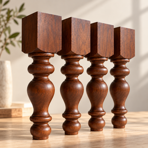 Wholesale Natural Solid Wood <b>Sofa</b> <b>Legs</b> Decorative Turned <b>Wooden</b> Feet for Upholstered Furniture Manufacturer - Product Image 1