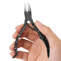 Pince à cuticules noire pour ongles incarnés, coupe-ongles, ciseaux de manucure, outil de pédicure, pince à peaux mortes