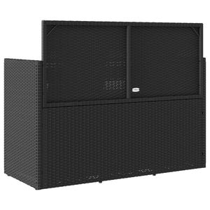 Panca da Patio in Poly Rattan nero con cuscini - Product Image 6