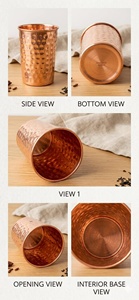 Pure Copper Hammered Engraved Printed Leak Proof Eco-Friendly Luxury <b>Large</b> Capacity <b>Water</b> <b>Bottle</b> - Product Image 3