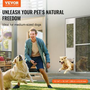 Puerta para perros de altura ajustable L para puerta corredera de vidrio 75 7/8 "-80 11/16" Productos para mascotas - Product Image 2