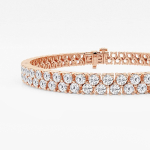 10 ctw Round Lab Grown Diamond Double <b>Row</b> Fashion Bracelet 7.25 Inch Elegant Luxury Jewelry <b>Gift</b> for Women - Product Image 1
