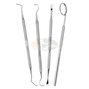 Kit de nettoyage dentaire manuel 4 pièces, détartreur, outils dentaires professionnels en acier inoxydable, instruments chirurgicaux CE - Product Image 1