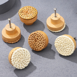 Best offer natural woven rattan door pull handle <b>for</b> sale <b>dresser</b> nightstand <b>knob</b> closet handles - Product Image 1
