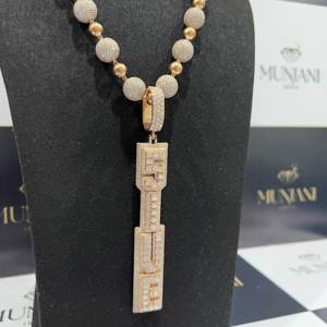 Collar Personalizado con Letras y Números, Chapado en Oro Rosa, Estilo Miami Cuban Link, Hiphop, con Diamantes Moissanite VVS, Colgantes y Dijes Finos para Unisex - Product Image 4