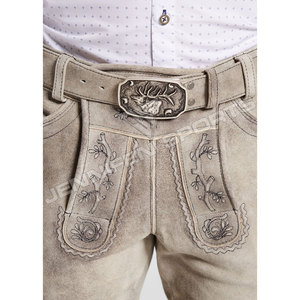 Shorts en cuir de chèvre véritable 100% de haute qualité pour hommes, style Lederhosen allemand, costume bavarois pour l'Oktoberfest, antique - Product Image 3