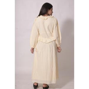 Vestido Maxi 100% Algodón, Diseño Artesanal con Volantes, Ecológico, Lavable, para Uso Diario, Estilo Boho, Cintura Natural, Verano - Product Image 5