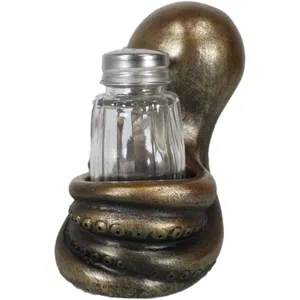 Octopus Figurine Salt And Pepper Shakers Set Bronze Metal Craft <b>6</b> 4/8 In Wide Home Decor - Product Image 2