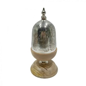 Hammered Metal Bakhoor Incense <b>Burner</b> Arabic Style Brass & Silver Finish Oud <b>Burner</b> For Middle East & Gulf Home Use - Product Image 5