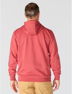 Sweat-shirt en polaire à capuche rouge pour homme, coupe classique, couleur unie, avec poche, logo sur la manche gauche, style décontracté pour l'automne - Product Image 2