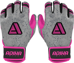 Premium Leather Batting Gloves Grey Leather Padded Hook and Loop Closure Unisex Adult Training Left XXL XL Adiha Impex - Product Image 1