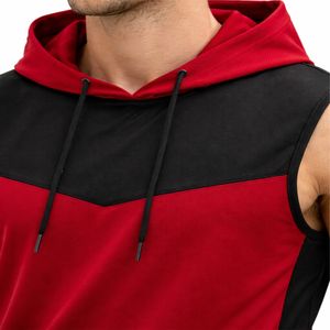 Débardeur à capuche de qualité supérieure pour hommes, idéal pour la gym, le fitness, l'entraînement, le bodybuilding, tissu robuste et résistant. - Product Image 4