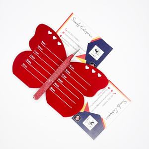 Porte-cils de Noël en forme de papillon avec logo personnalisé Plateaux pour palettes Pince à épiler en verre durable Pointe carrée Dernière conception - Product Image 5