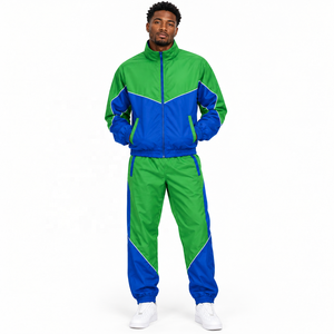 Conjunto Deportivo Personalizado para Hombre, Chaqueta Cortavientos y Pantalones de Chándal, 2 Piezas, Poliéster y Nailon, Cierre Completo, Ropa Deportiva, OEM ODM - Product Image 4