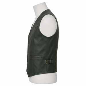 <b>Men</b> Casual Winter Breathable Leather <b>Vest</b> High Performance Windproof Sleeveless Outer Wear Customized Design - Product Image 2