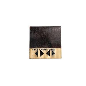 Factory Direct Hot Sale Wholesale <b>Black</b> Color Wood With Wicker Design Coasters Mat <b>Black</b> coaster Hot Selling Rattan Coasters Mat - Product Image 1