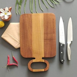Planche à découper en bambou au design moderne personnalisé, gravée au laser, rectangulaire, pour cuisine, steak, avec poignée - Product Image 2