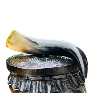 Premium Quality Religious Viking Horn <b>Drinking</b> Horn Food-Safe Genuine Ox Horn Polished Carved Christmas Portable - Product Image 3