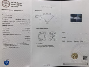 Diamant en vrac de 1,61 ct, couleur rose vif, taille coussin, certifié IGI, clarté VVS, cultivé en laboratoire CVD, pour la joaillerie - Vente en gros - Product Image 2