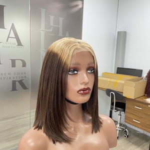 Perruque de cheveux vietnamiens vierges de haute qualité 100 % naturels, ultra-lisses, super double drawn, couleur ombrée brun-blond, prix de gros - Product Image 2