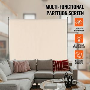 Divisorio per Interni a Pannello Singolo da 6 Piedi, Schermo Privacy Autoportante, Unità di Separazione Stanza con 3 Pannelli per Divisione Ambienti - Product Image 2