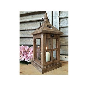 Wooden Candle Lantern for Rustic Farmhouse Home Decor Wedding Decorations <b>Fireplace</b> <b>Mantel</b> Table Display and Holiday Styling - Product Image 5