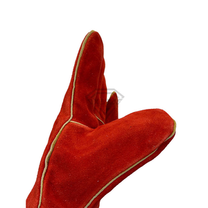 Gants de soudage en cuir de vachette rouge premium, résistants à la chaleur, protection de travail, équipement de sécurité robuste, fournisseur industriel - Product Image 5