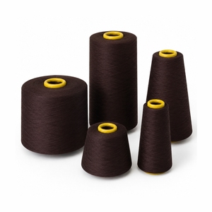 Fil à coudre 100% coton, filé à anneaux, teinté en brun foncé, pour le tissage textile, absorbant l'humidité, fabriqué en Inde. - Product Image 3