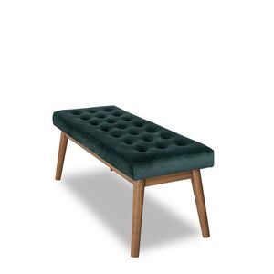 Banco Moderno Delilah de Terciopelo Verde, Elegante Taburete o Otomana - Product Image 4