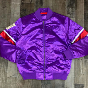 Chaquetas Varsity de Satén con Botones Cubiertos al por Mayor, Chaquetas de Satén para Hombre, Ropa Masculina, Nuevas Chaquetas Letterman de Satén de Tallas Grandes para Hombre - Product Image 4