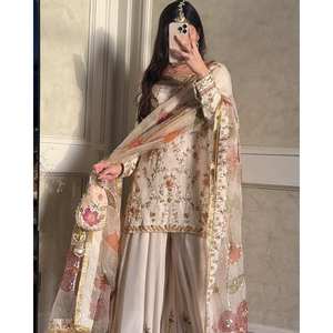 Beau haut pour femme-Ensemble Plazzo et Dupatta pour la fête - Product Image 5