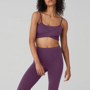 Women Plus Size Ivory Asymmetrical Neck <b>Spaghetti</b> Strap Sports Bra With Cut-Out Design Medium Support Yoga Activewear Seamless - Product Image 3