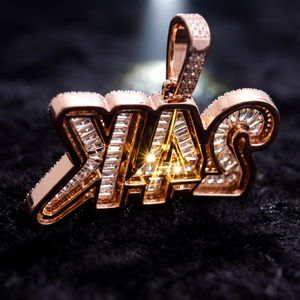 Colgante Personalizado de Letra Burbuja Hip Hop 24K con Micro Pavé de Diamantes Moissanita, Bicolor, Plata de Ley 925 - Product Image 6