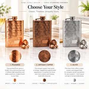 Petaca de Metal con Acabado de Cobre y Patrón de Cubos Geométricos, con Tapa de Rosca y Kit de Embudo, Diseño Texturizado para Hombres, Utensilios de Bar para Viaje, Exportación - Product Image 4