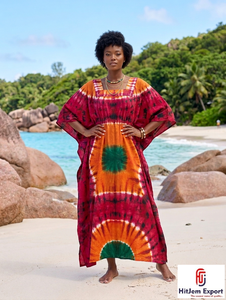 Women Printed <b>Kaftan</b> Beach Dress Lightweight <b>Summer</b> Cover Up Loose Fit Silk Cotton Rayon Polyester Custom Bulk Supplier - Product Image 6