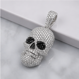 SHRAMAN <b>DIAMOND</b> Custom 925 <b>Silver</b> Iced Horror Skull <b>Teeth</b> Face <b>Diamond</b> Trendy Pendants Necklace Halloween Party Gold Fine Charms - Product Image 6