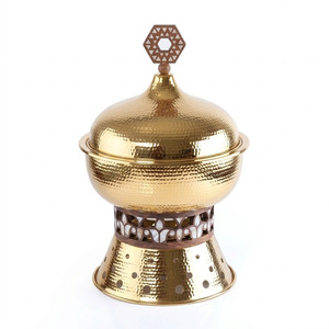 Hand Hammered Traditional Stainless Steel Chafing Dish Decorative Wooden Inlay Non-Stick Durable Luxury Food <b>Warmer</b> <b>Buffet</b> Fine - Product Image 5