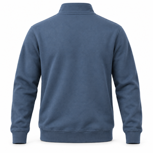 Sudadera de invierno para hombre con cuello alto y cremallera de un cuarto, de forro polar, con estampado digital, informal, de punto, forrada, de poliéster/algodón - Product Image 2