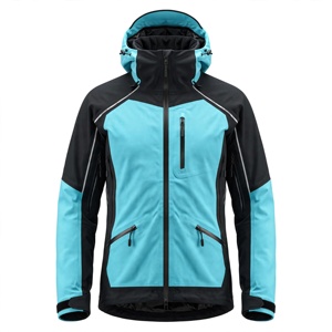 <b>Men's</b> Waterproof Fleece <b>Ski</b> <b>Jacket</b> <b>Blue</b> Black Color Blocking Zipper Closure Sporty Style Autumn Outdoor Wear Polyester Shell - Product Image 1